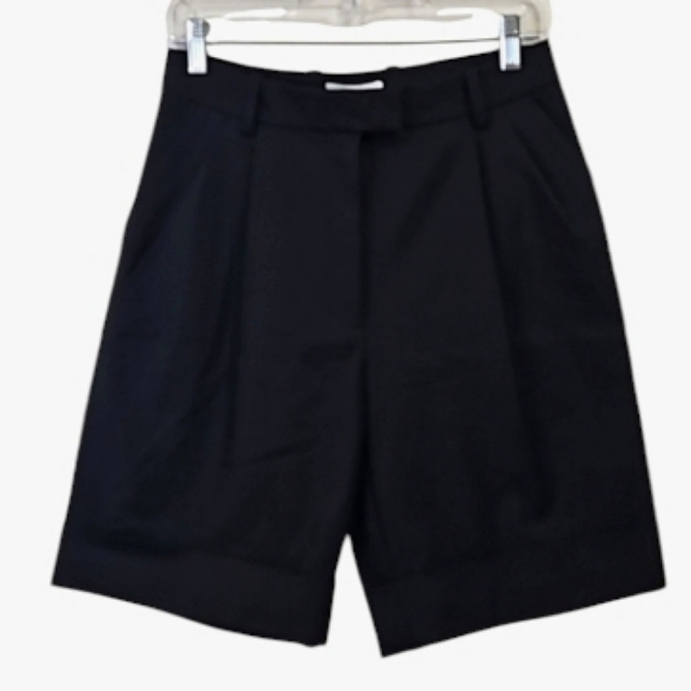 Phillip Lim pleates high Rise shorts in black cuffed women's size 0